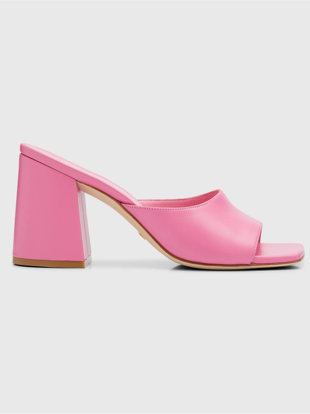 Stuart Weitzman Tia Calfskin Block Heel in India Pink Color